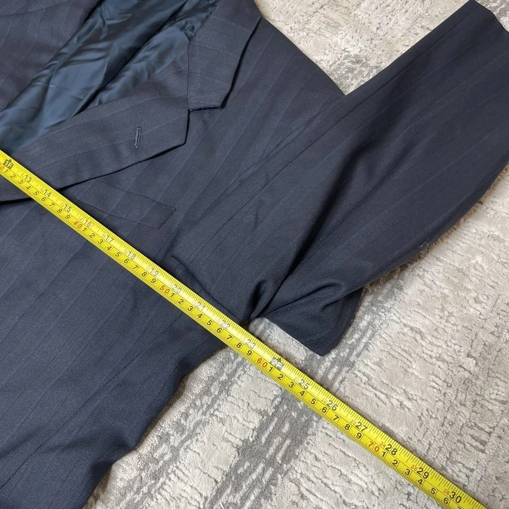 H Freeman‎ & Son Mens Wool Pinstripe Blazer Charcoal 3-Button Sport Coat USA 44R